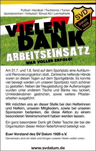Arbeitseinsatz 2020